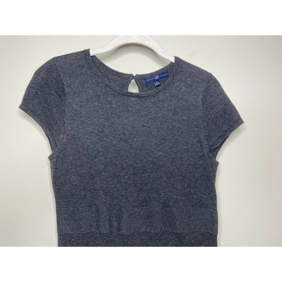 Gap Wool Blend Gray Sweater Dress Size S Cap Sleeves - Picture 2 of 10